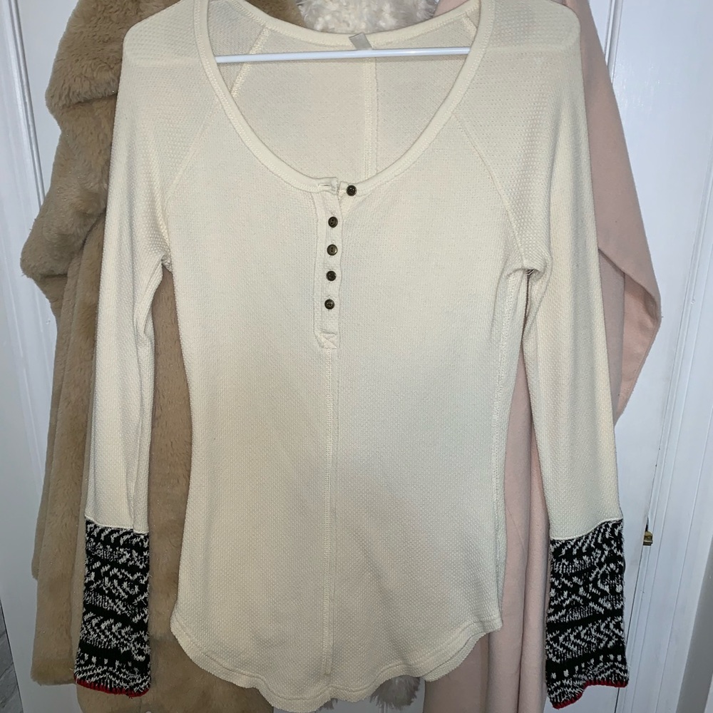Cream thermal henley